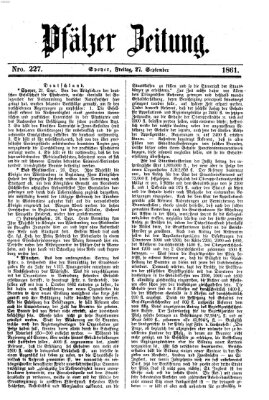 Pfälzer Zeitung Freitag 27. September 1861