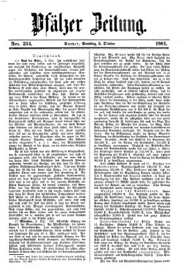 Pfälzer Zeitung Samstag 5. Oktober 1861