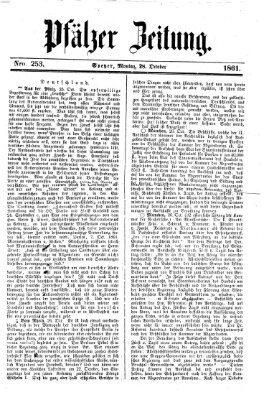 Pfälzer Zeitung Montag 28. Oktober 1861