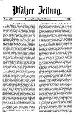 Pfälzer Zeitung Donnerstag 14. November 1861