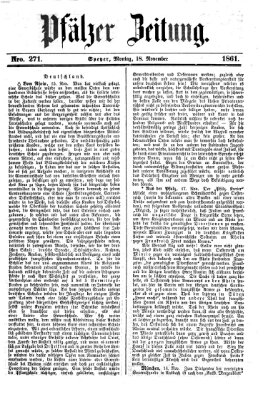 Pfälzer Zeitung Montag 18. November 1861