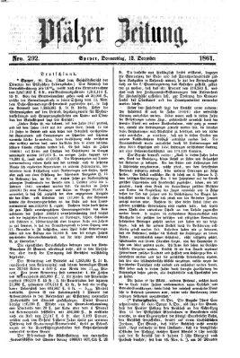 Pfälzer Zeitung Donnerstag 12. Dezember 1861