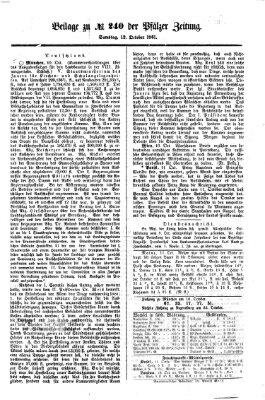 Pfälzer Zeitung Samstag 12. Oktober 1861