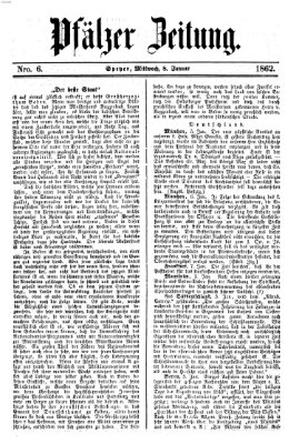 Pfälzer Zeitung Mittwoch 8. Januar 1862