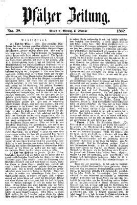 Pfälzer Zeitung Montag 3. Februar 1862