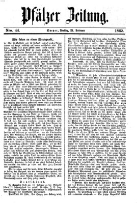 Pfälzer Zeitung Freitag 21. Februar 1862