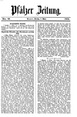 Pfälzer Zeitung Freitag 7. März 1862