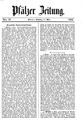 Pfälzer Zeitung Dienstag 11. März 1862