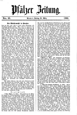 Pfälzer Zeitung Freitag 21. März 1862