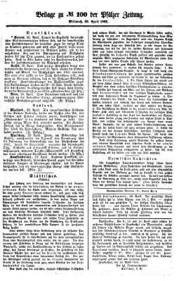 Pfälzer Zeitung Mittwoch 30. April 1862
