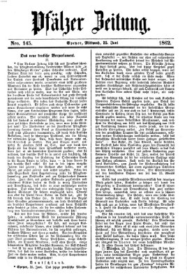 Pfälzer Zeitung Mittwoch 25. Juni 1862