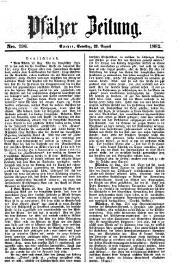 Pfälzer Zeitung Samstag 23. August 1862