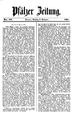 Pfälzer Zeitung Samstag 6. September 1862