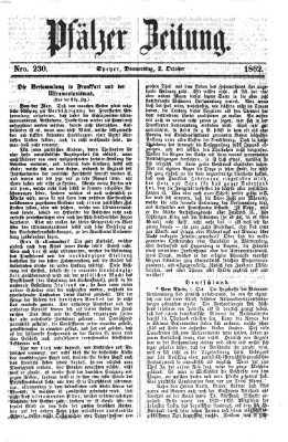 Pfälzer Zeitung Donnerstag 2. Oktober 1862
