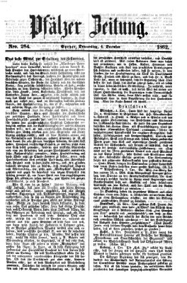 Pfälzer Zeitung Donnerstag 4. Dezember 1862