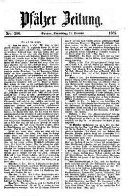Pfälzer Zeitung Donnerstag 11. Dezember 1862