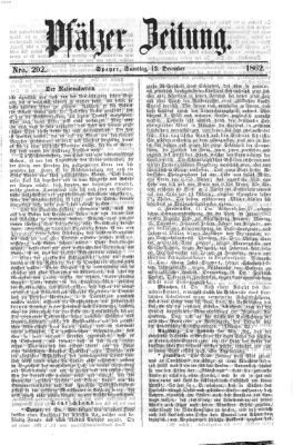 Pfälzer Zeitung Samstag 13. Dezember 1862