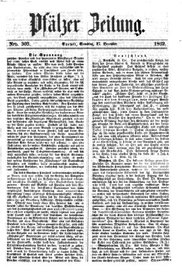 Pfälzer Zeitung Samstag 27. Dezember 1862