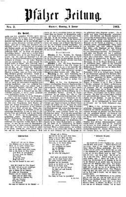 Pfälzer Zeitung Samstag 3. Januar 1863