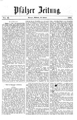 Pfälzer Zeitung Mittwoch 18. Februar 1863
