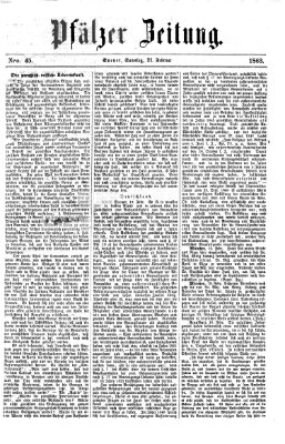 Pfälzer Zeitung Samstag 21. Februar 1863