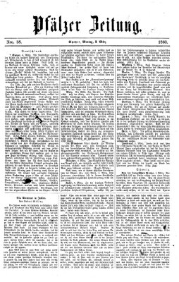 Pfälzer Zeitung Montag 9. März 1863