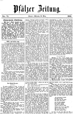 Pfälzer Zeitung Mittwoch 25. März 1863