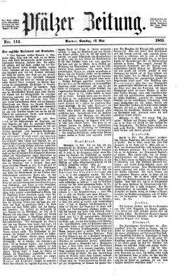 Pfälzer Zeitung Samstag 16. Mai 1863