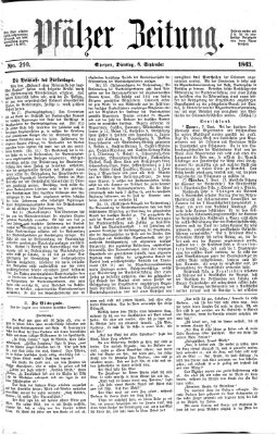 Pfälzer Zeitung Dienstag 8. September 1863