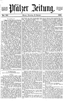 Pfälzer Zeitung Donnerstag 10. September 1863