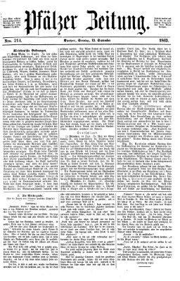 Pfälzer Zeitung Sonntag 13. September 1863
