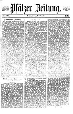 Pfälzer Zeitung Freitag 25. September 1863