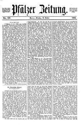 Pfälzer Zeitung Dienstag 13. Oktober 1863
