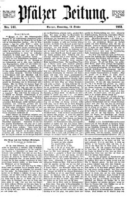 Pfälzer Zeitung Donnerstag 15. Oktober 1863