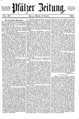 Pfälzer Zeitung Mittwoch 18. November 1863