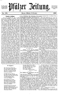 Pfälzer Zeitung Mittwoch 16. Dezember 1863