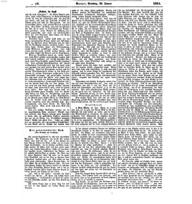 Pfälzer Zeitung Samstag 23. Januar 1864