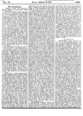Pfälzer Zeitung Mittwoch 23. März 1864