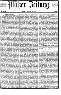 Pfälzer Zeitung Samstag 23. April 1864