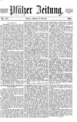 Pfälzer Zeitung Samstag 17. September 1864