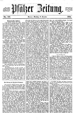 Pfälzer Zeitung Samstag 17. Dezember 1864