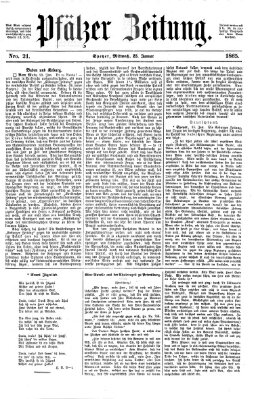 Pfälzer Zeitung Mittwoch 25. Januar 1865