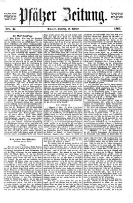 Pfälzer Zeitung Samstag 18. Februar 1865