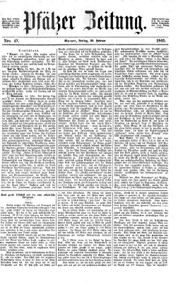Pfälzer Zeitung Freitag 24. Februar 1865