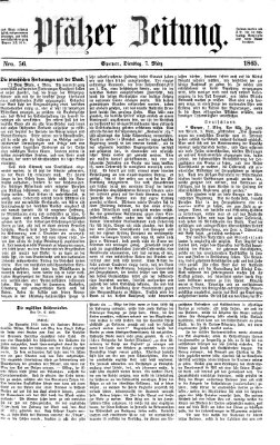 Pfälzer Zeitung Dienstag 7. März 1865