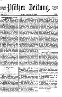 Pfälzer Zeitung Donnerstag 24. August 1865