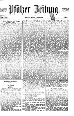 Pfälzer Zeitung Freitag 1. September 1865