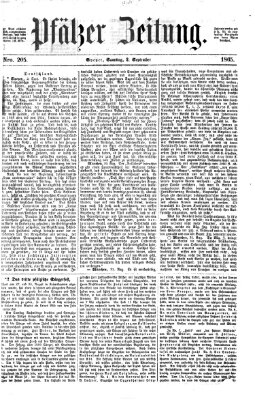 Pfälzer Zeitung Samstag 2. September 1865