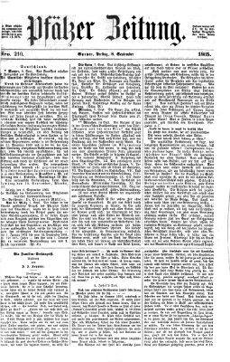 Pfälzer Zeitung Freitag 8. September 1865