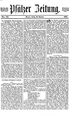 Pfälzer Zeitung Freitag 22. September 1865
